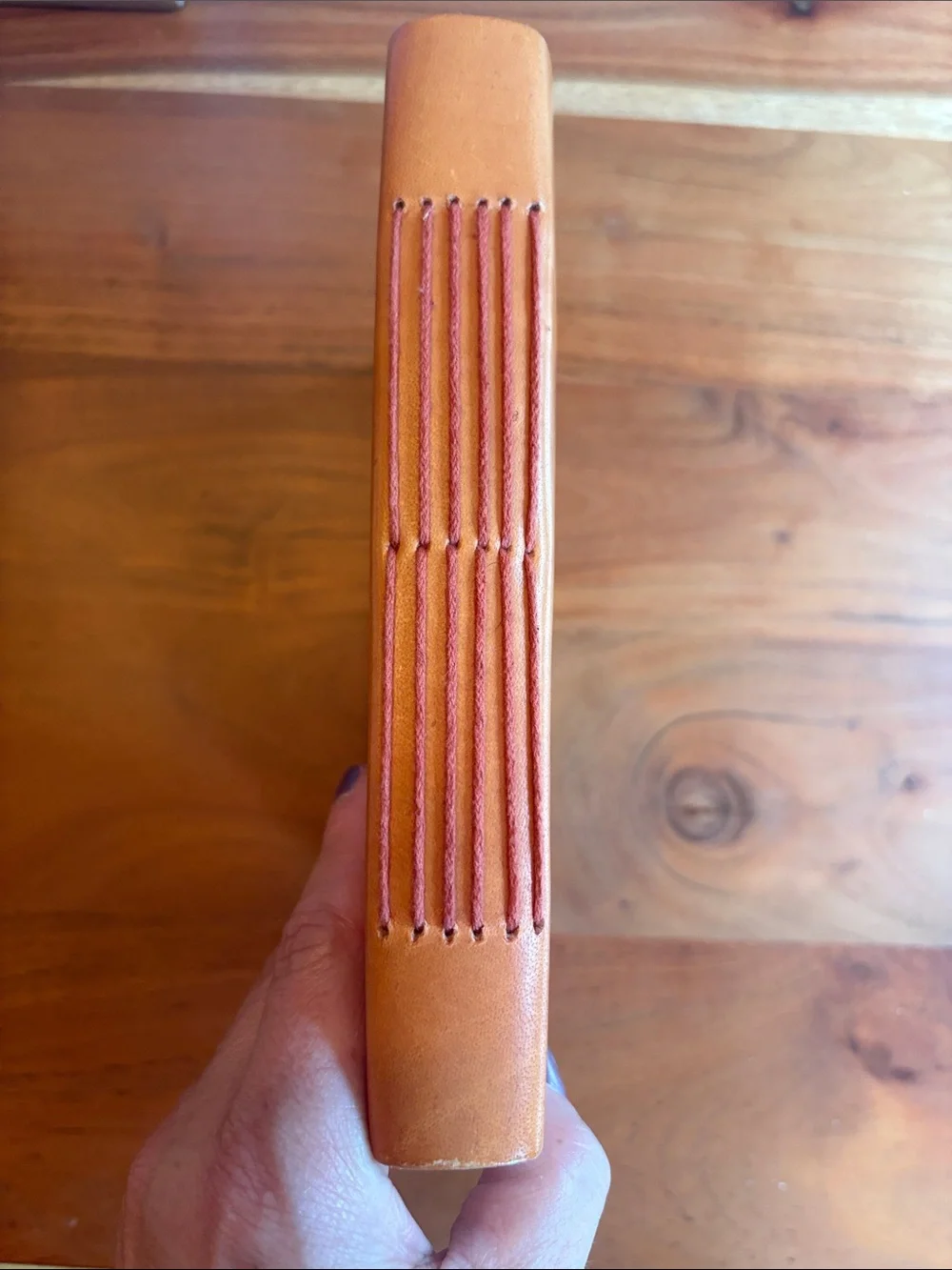 Embossed Elephant Leather Journal - Tan